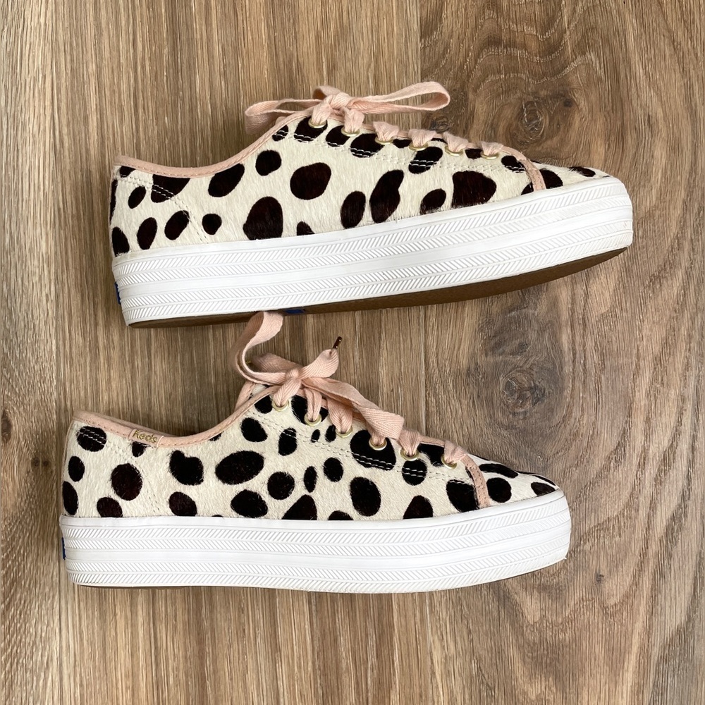 Kate Spade New York X Keds Print Calf Hair Double Decker Oversized Dot Size 8 - Picture 3 of 7